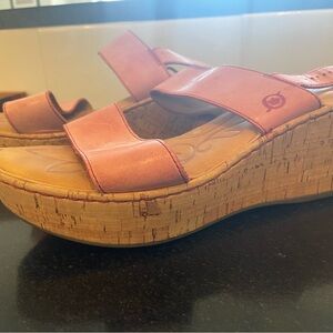 Born Pink Cork Wedge Sandals